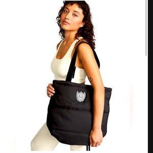 NEW Victoria Secret PINK Logo Quilted Zippered Puffer Tote